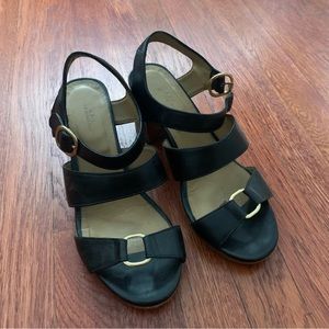APC Black heels with gold hardware details size 37 US 7